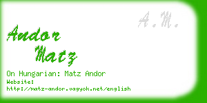 andor matz business card